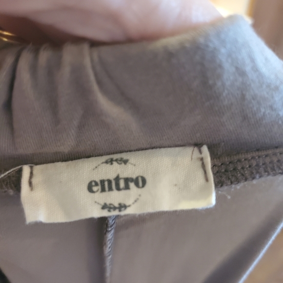 Entro Wide Leg Split Leg Pants Taupe Tan High Rise Boho Beach Neutral Stretch L - Picture 5 of 7